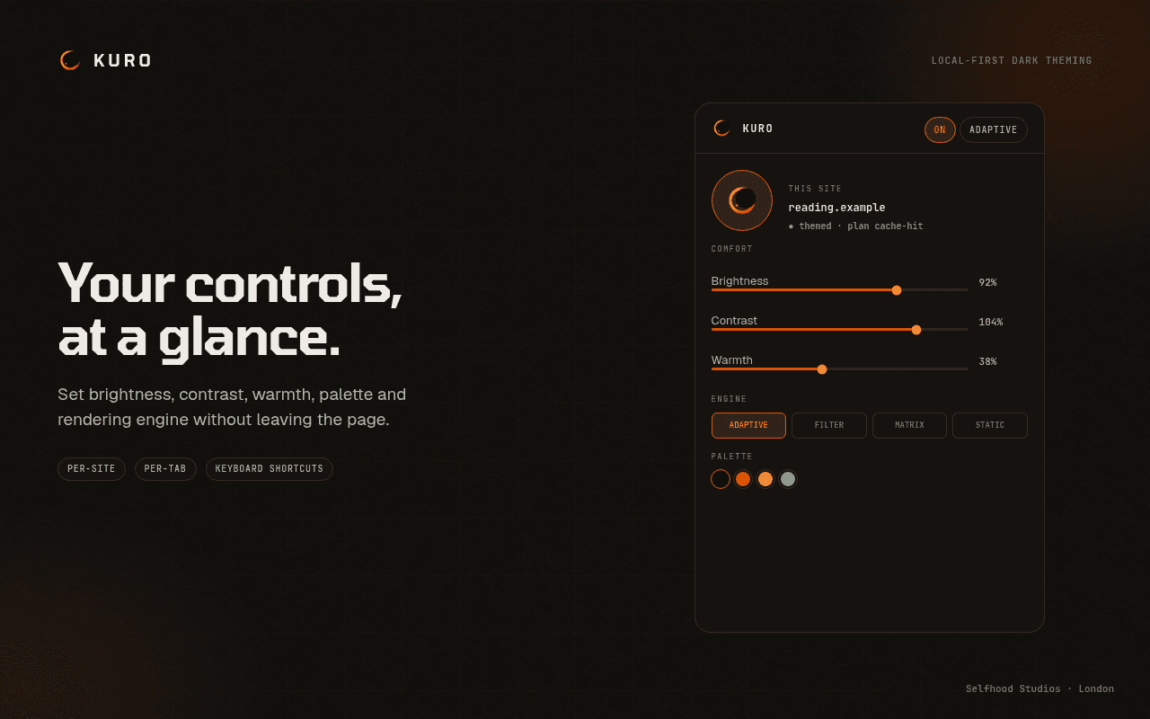 Every comfort control, close at hand